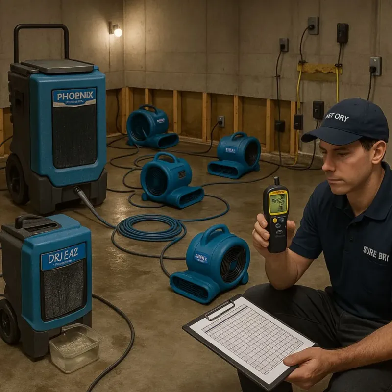 Structural Drying and Dehumidification process in Chase County, NE